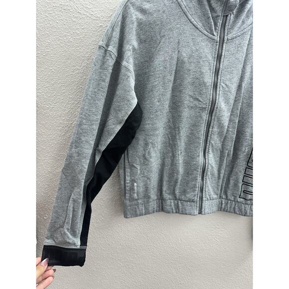 Puma Womens Jacket Size Small Gray Zip Up Puma Training Hooded Sweatshirt - Picture 2 of 11